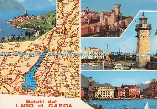 D293771 Saluti dal Lago di Garda. Brunner. Como. Rivetta Souvenirs. Multi View