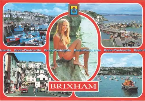 D291572 Brixham. Der Kai. Neill Metcalfe. Europa Karten. Multi View