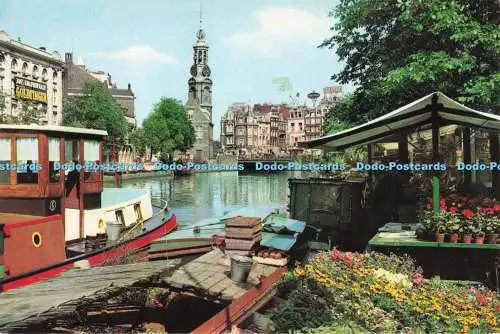 D293785 Amsterdam. Holland. Der schwimmende Blumenmarkt der Singel in der Nähe des Mi