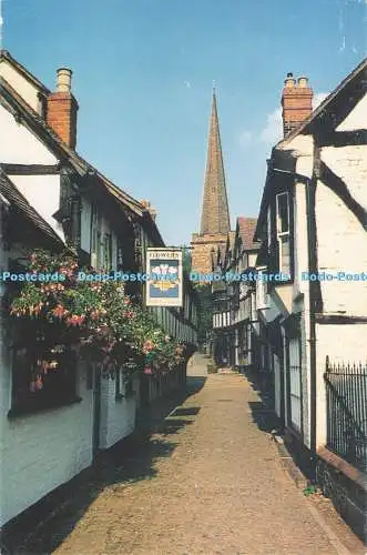 D291622 Herefordshire. Ledbury. Church Lane. Bernsteinfarbene Grafik