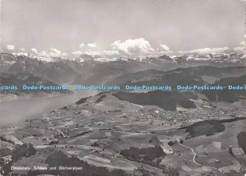 D291636 Einsiedeln. Sihlsee und Glarneralpen. Fotoglob. Wehrli. Zürich. P. Zaug