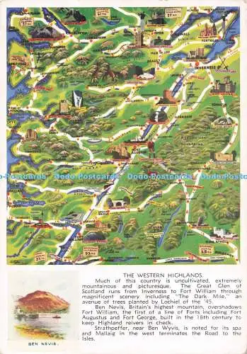 D289985 The Western Highlands. Beleuchtete Karte. S. M. T. Magazine und Scottish C
