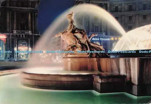 D296885 Roma di Notte. Exedra Square. Detail des Exedra-Brunnens. Bernini. St