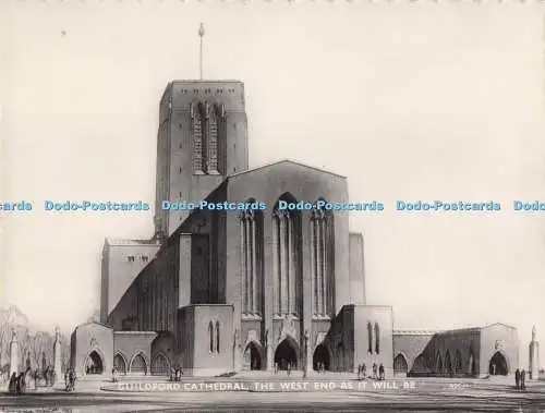 D293993 Guildford Cathedral. Das West End wie es sein wird. Frith Serie