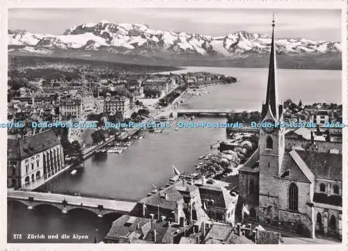 D290100 Zürich und die Alpen. E. Furter