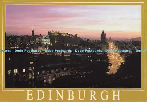 D296938 Edinburgh. Skyline der Stadt und Princes Street bei Sonnenuntergang. Bamforth. Holmfirt