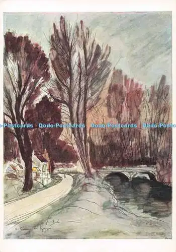 D290134 University of London. Landschaft mit einer Brücke. Andre Dunoyer De Segonzac