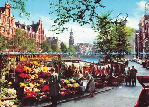 D291869 Amsterdam. Bloemenmarkt Met Munttoren. Schlittenfahren