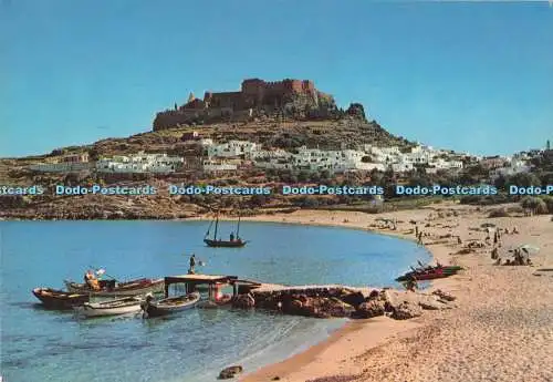 D291888 Rhodos. Blick auf Lindos. Societe Elafos. 1972