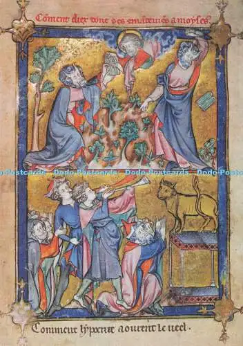 D294122 The British Library. Moses auf dem Berg Sinai und die Verehrung des Goldenen