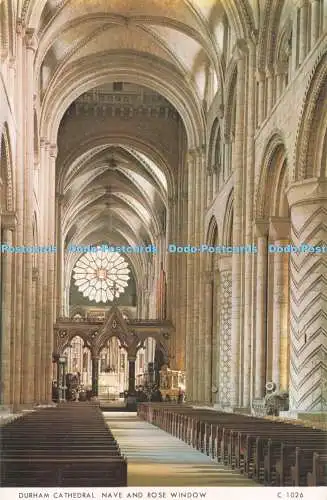 D291951 Durham Kathedrale Schiff und Rosenfenster. Richter. C. 1026