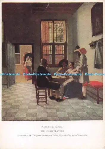 D291982 Die Kartenspieler. Pieter De Hooch. Abholung. H. M. The Queen. Die Medi