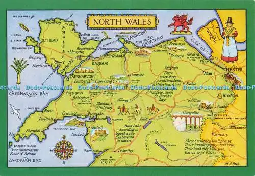 D294188 Nordwales. Karte. J. Salmon. Sevenoaks. Kent