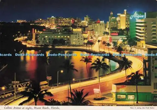 D297081 Florida. Miami Beach. Collins Avenue bei Nacht. John Hinde. E. Ludwig