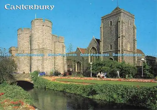 D294195 Canterbury. River Stour und West Gate. J. Salmon. Sevenoaks. Kent