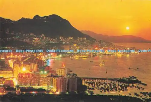 D292023 Abend in Hongkong Blick auf die zentralen und östlichen Viertel