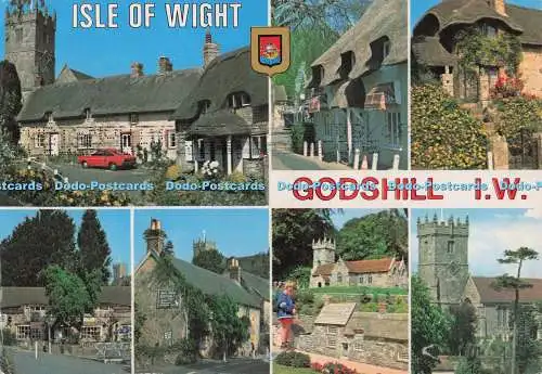 D297119 Isle of Wight. Godshill. I. W. Alte Hütten und Kirche. W. J. Nigh. Mult