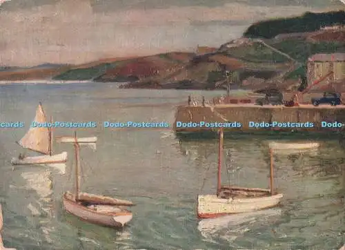 D292025 Evening St. Ives Harbour. Herbert Truman. Die Cornish Riviera Press. Tru