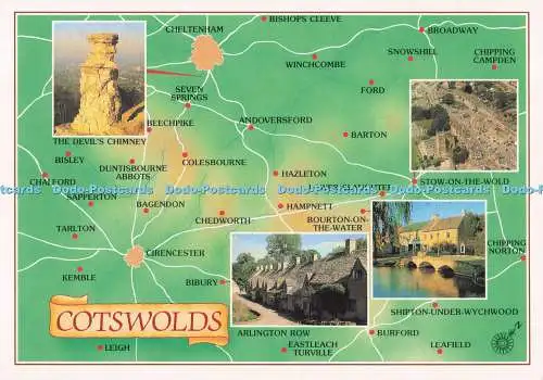 D294295 Cotswold. Karte. John Hinde. Redruth. Cornwall. J. Arthur Dixon. Alan Rowe