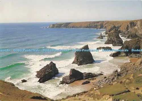 D290388 Cornwall. Bedruthan Steps in der Nähe von Newquay. Larkfield Printing. PM. Newquay.