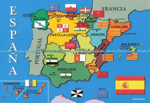 D294330 Espana. Mapa Politico. Artimagen. Goyo Arteaga