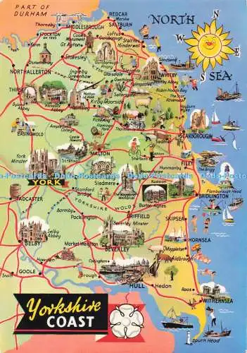 D294430 Yorkshire Coast. Karte. E. T. W. Dennis. Scarborough. London