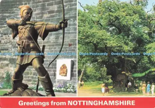 D292241 Grüße aus Nottinghamshire. Robin Hood Statue. E. T. W. Dennis. Narbe