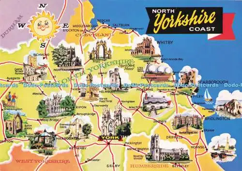 D294479 North Yorkshire Coast. Karte. E. T. W. Dennis. Scarborough. John Hinde
