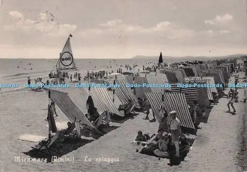 D297448 Miramare. Rimini. La Spiaggia. Cartovendita