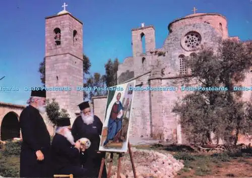 D297467 Zypern. Ikonenmaler. Die drei Väter des Klosters St. Barnabas. E.T