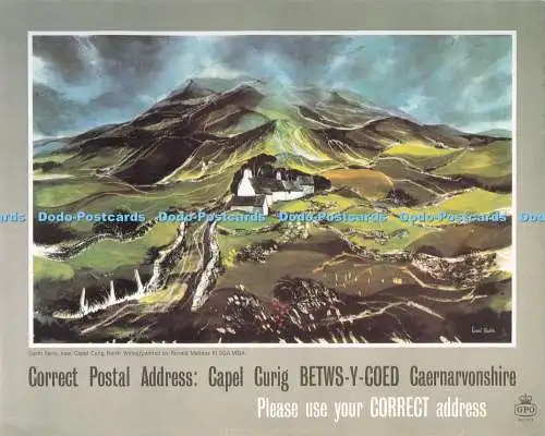 D294721 Betwsy Coed. Caernarvonshire. Korrekte Postanschrift. Capel Curig. Gart