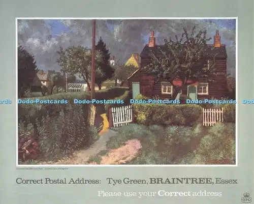 D294743 korrekte Postanschrift. Tye Green. Braintree. Essex. National Postal Mus