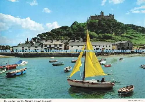 D294823 Cornwall. Der Hafen und St. Michael Mount. John Hinde. E. Nagele