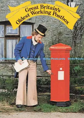 D294837 Großbritanniens ältester funktionierender Briefkasten. Eine Postbildkarte. Murray