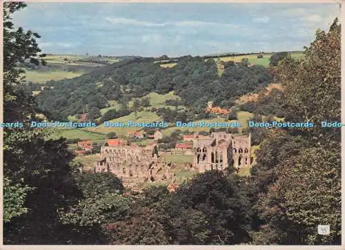 D297731 Yorkshire. Abtei Rievaulx von der Terrasse. Walter Scott. Bradford
