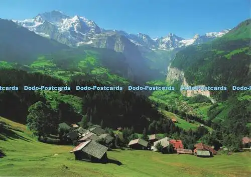 D297769 Wengen und Lauterbrunnental. Jungfrau und Breithornkette. Fritz Lauener