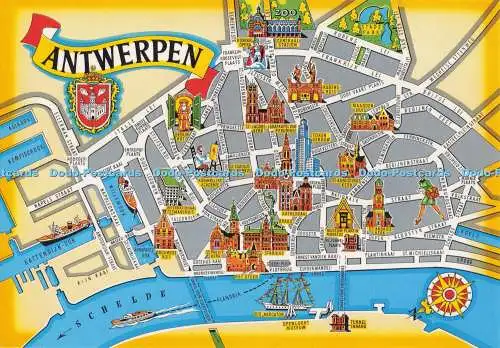 D297830 Antwerpen. Karte. A. Van Mieghem