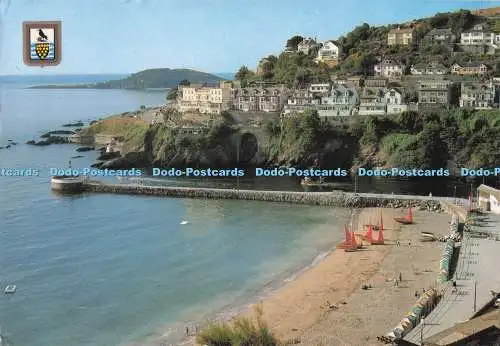 D294972 Looe. Cornwall. Der Strand zeigt Banjo Pier. Hammafore Point and Looe I