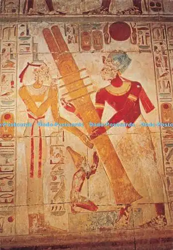 D292792 Abydos. König Sethi I. und Göttin Isis. Al. Ahram. Dino Sassi