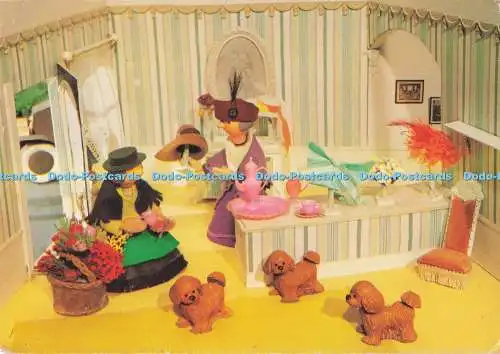 D292921 Trumpton. Mrs. Cobbitt, der Blumenverkäufer, spricht mit Miss Lovelace. Gordon M