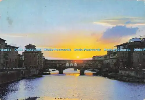 D292923 Firenze. Ponte Vecchio. Sonnenuntergang. Giusti S. Becocci