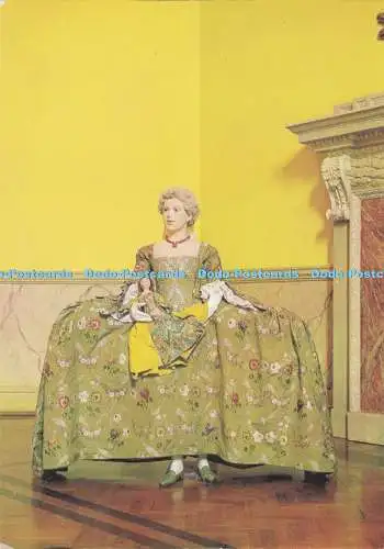 D295193 Badewanne. Die Versammlungsräume. Ende der 1740er Jahre. Formelles Brokatkleid für kleines Mädchen. H