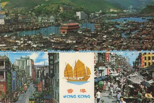 D298126 Hongkong. Vogelperspektive von Aberdeen. Des Voeux Road Central. Market Exi