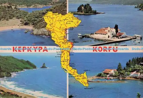 D298342 Kepkypa. Korfu. Blick auf die Strände. Ozeane. Multi View. 1985