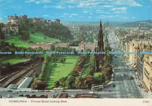 D298386 Edinburgh. Princes Street mit Blick nach Westen. Charles Skilton and Fry Ltd