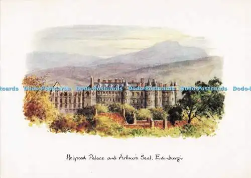D298415 Edinburgh. Holyrood Palace und Arthur Seat. Judges Limited. Farbätzung.