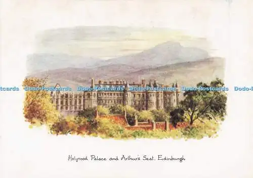 D298417 Edinburgh. Holyrood Palace und Arthur Seat. Judges Limited. Farbätzung.
