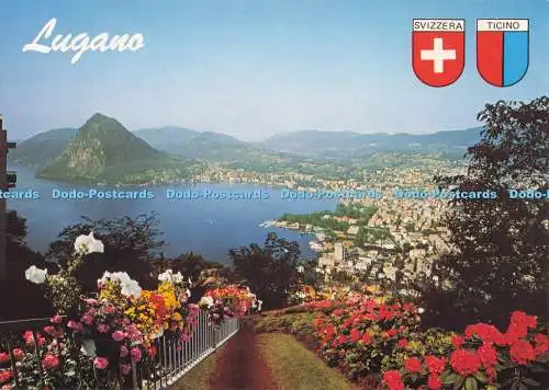 D295542 Lugano. Ein Panoramablick inklusive S. Salvatore und dem Luganersee. Alfred