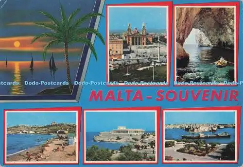 D298551 Malta Souvenir. Blick auf die Stadt. Strand. Sonnenuntergang. ABC Photographic Dept.
