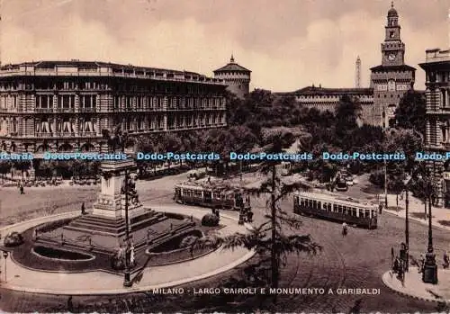D298743 Milano. Largo Cairoli e Monumento a Garibaldi. Stich. Grafico Cesare Cape